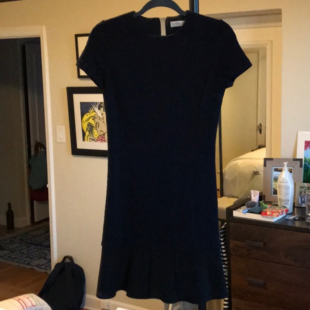 Tory Burch dress xs navy with black flirty trim